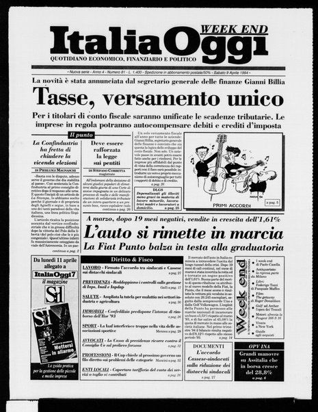 Italia oggi : quotidiano di economia finanza e politica